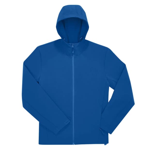 B&C Mens Reset 3 Layer Hooded Soft Shell Jacket in Blue Size: Small Blue Male S
