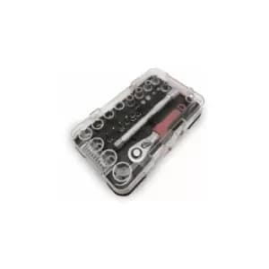 Lumberjack Socket & Bit Set Metric 25 PC 1/4" Drive Ratchet in Pocket Size Case