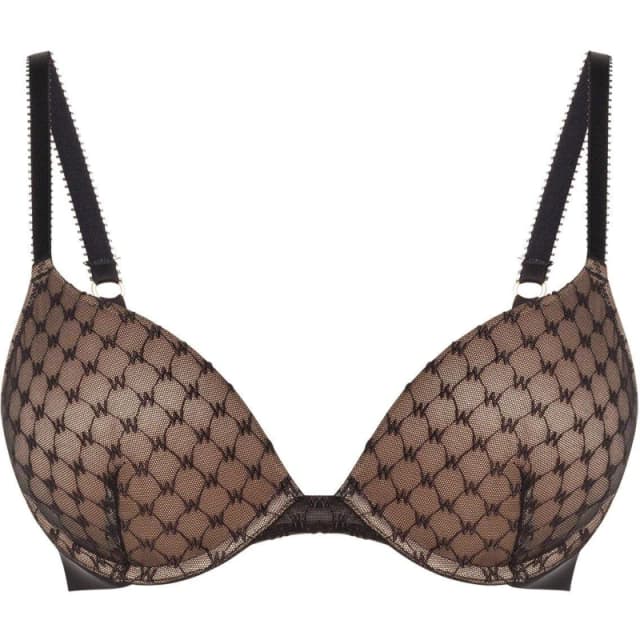 Wolford Sheer Logo Push-Up Demi Bra Black female 34A