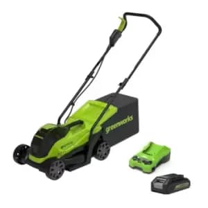 Greenworks GD24LM33 330mm 24V Cordless Brushless Rotary Lawnmower