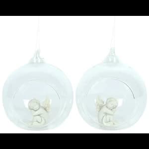 Cherub in Hanging Glass Ball Pack Of 4