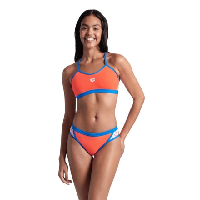2 Piece swimsuit For Her Arena Icons Cross Back Solid Orange Female 40