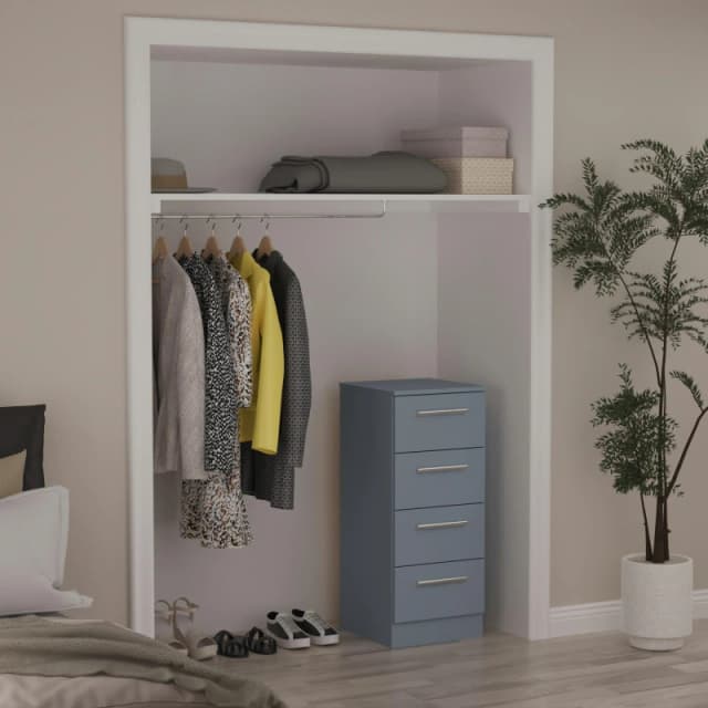 Studio Contrast 4 Drawer Bedside Cabinet Bedside Tables Small Blue 40304718120