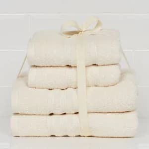 Catherine Lansfield 4 Piece Zero Twist Towel Bale - Cream