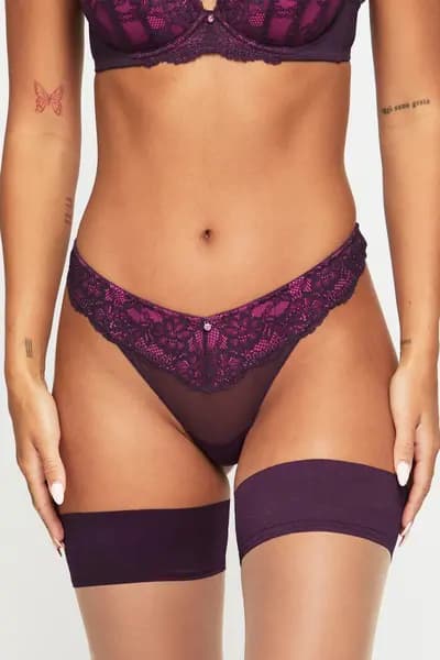 Ann Summers Sexy Lace Planet Thong Purple