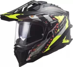 LS2 MX701 Explorer C Extend Carbon Motocross Helmet, black-yellow Size M black-yellow, Size M