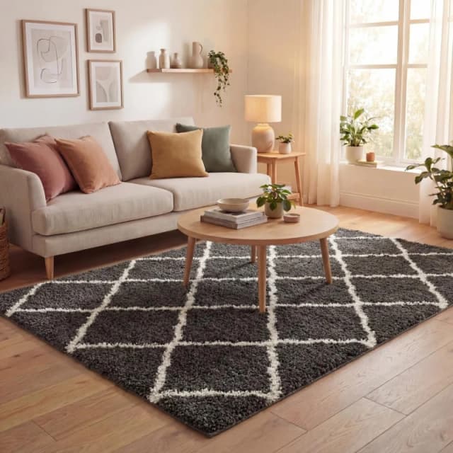 THE RUGS Soft Moroccan Shaggy Rugs & Runners in Dark Grey Living Room Size: 80cm x 300cm Dark Grey Unisex 80cm x 300 cm
