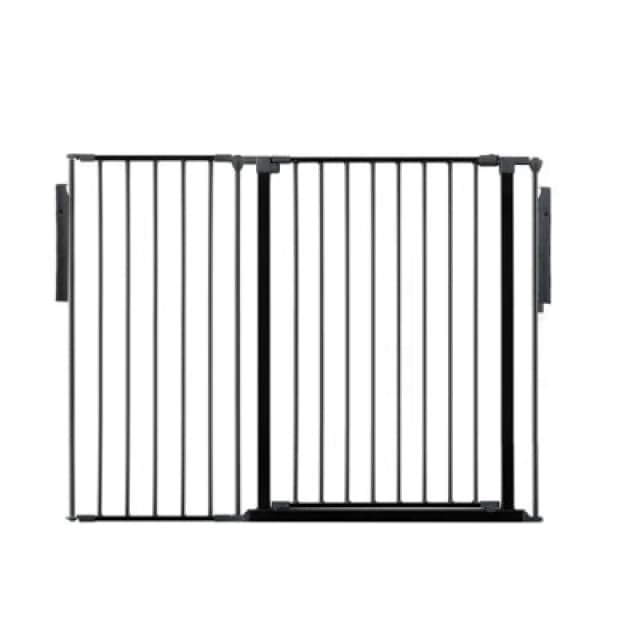 Safetots Premium Extra Tall Room Divider, Up To 128Cm Wide, Black, 105Cm Tall, Multi Panel Barrier For Baby And Toddler