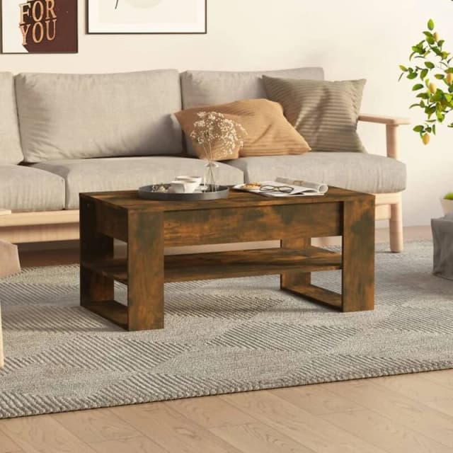 VIDAXL Coffee Table Smoked Oak 102x55x45cm Engineered Wood Vidaxl 8720286967263