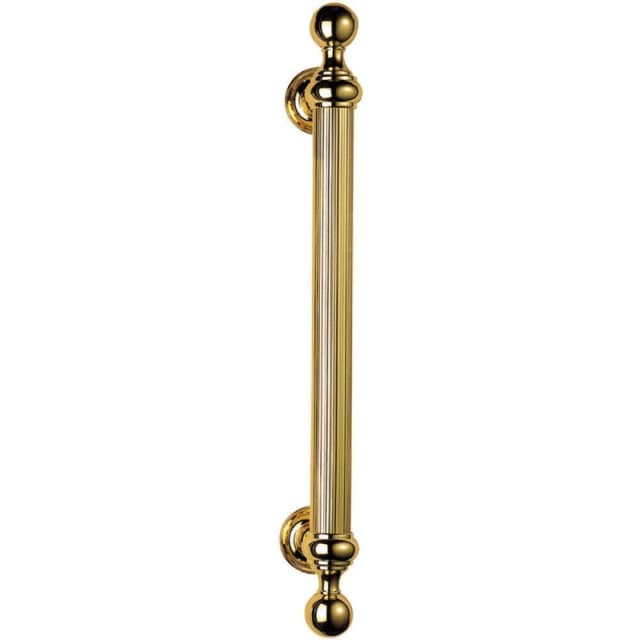 Loops Ornate Pull Handle with Reeded Grip 353mm Fixing Centres Polished Brass Metallics unisex