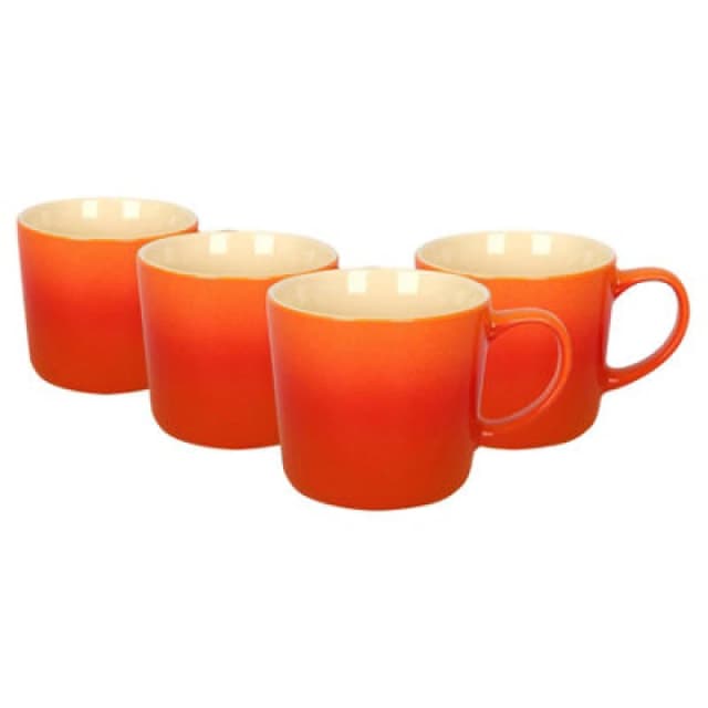 Argon Tableware New Bone China Ombre Mugs - 330Ml - Orange - Pack Of 4