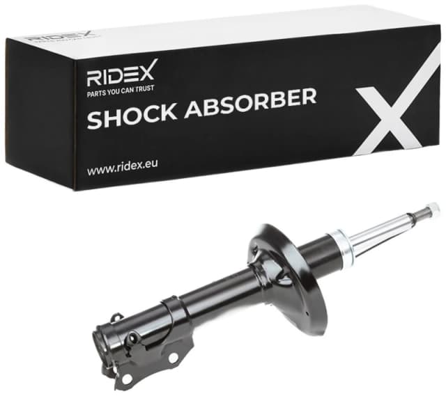 RIDEX 854S0008 Shock absorber Front Axle, Gas Pressure, Suspension Strut, Bottom Clamp Shock Absorber (854)