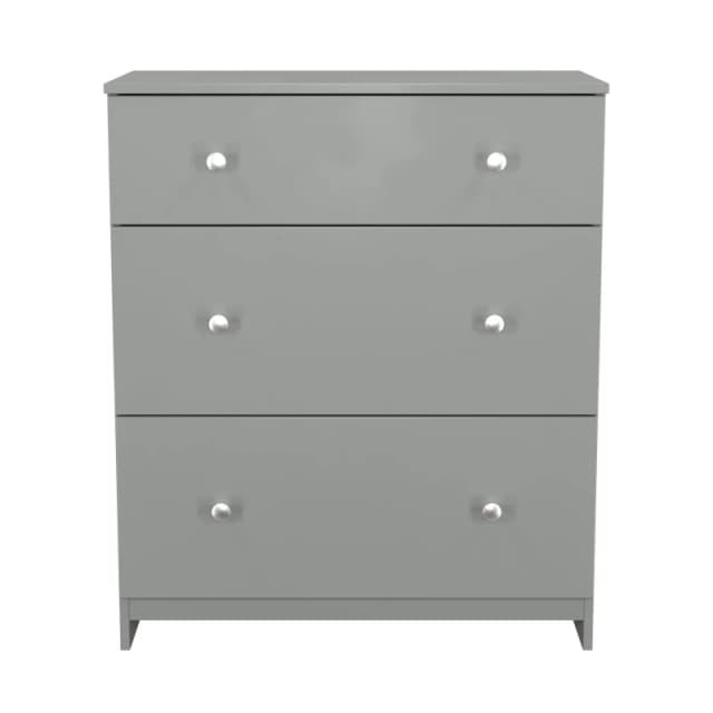 Portland 3 Drawer Deep Chest Of Drawers In Uniform Grey & Dusk Grey (Ready Assembled)