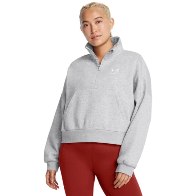 Under Armour Icon Fleece Oversized 1/2 Zip Top Grey female 0-2
