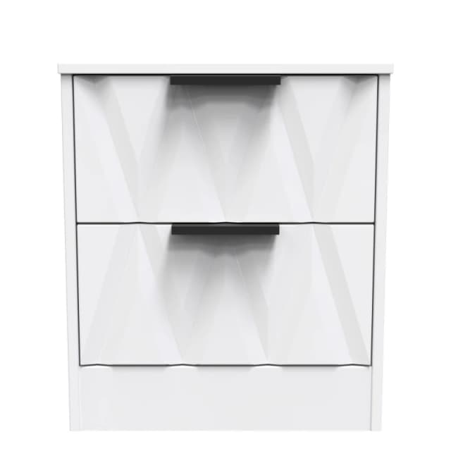 Ready Assembled 2 U Washington 2 Drawer Bedside Cabinet (Ready Assembled) in White White Unisex