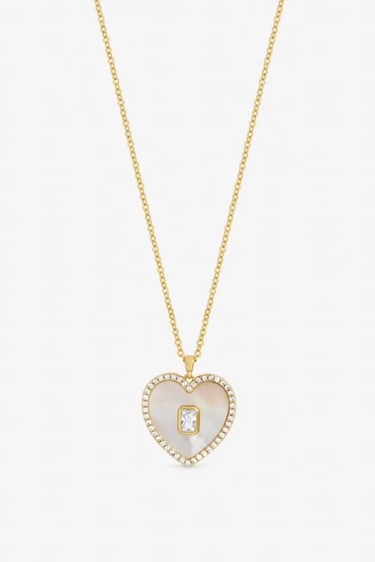 Jon Richard Womens Gold Plated & Mother of Pearl Heart Pendant Gold Female One Size