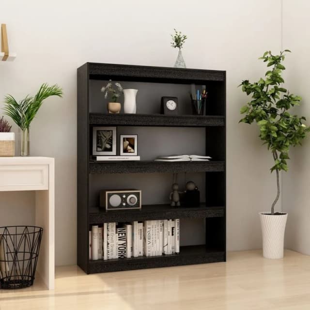 VIDAXL Book Cabinet/Room Divider Black 100x30x135.5cm Solid Pinewood vidaXL 8720286609224