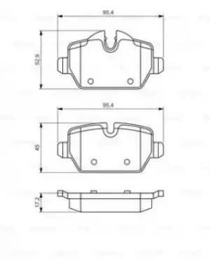 Bosch 0986494461 BP1382 Brake Pad Set Disc Brake Rear Axle