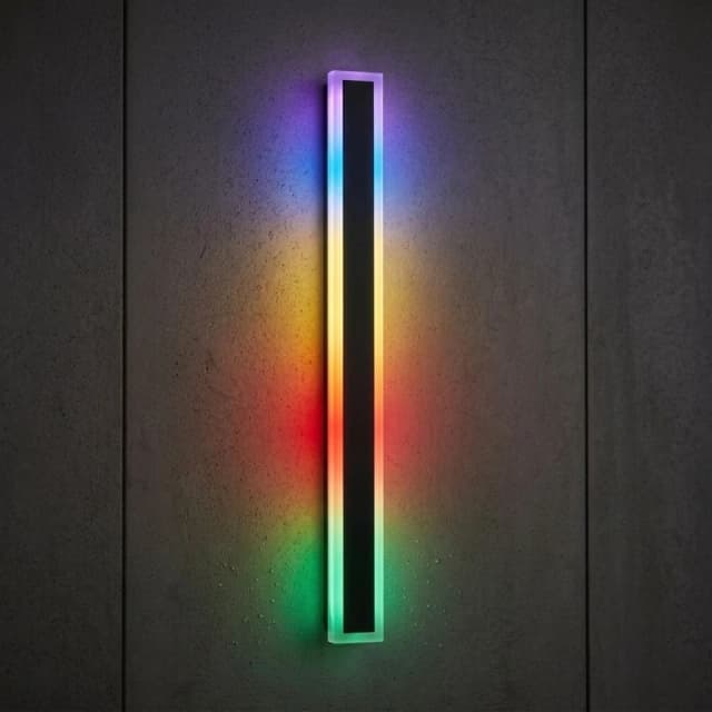 ENER-J 100cm RGB LED Wall Light Bar IP65 Waterproof Colour Changing Black Unisex