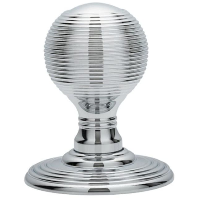 Loops PAIR Round Textured Mortice Door Knob 50mm Diameter Chrome Beehive Handle Multi unisex