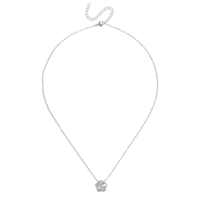 Miso Clover Necklace - Silver Silver One Size