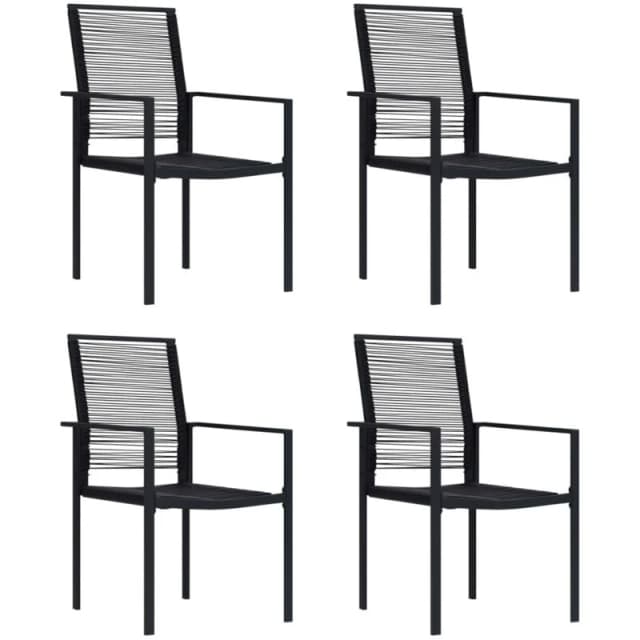 MINKUROW Garden Chairs 4 pcs pvc Rattan Black vidaXL LFQ- 312172