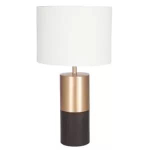 Olivia's Linzy Table Lamp in Dark Wood and Gold Metal