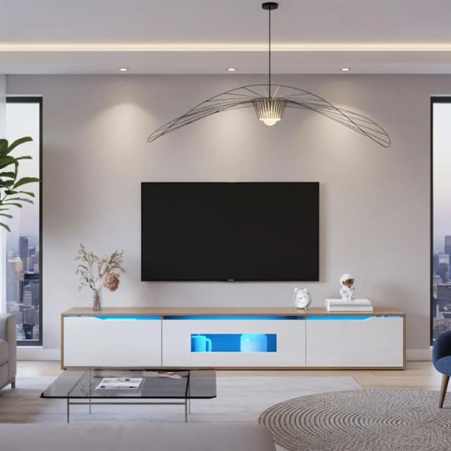 Urban Meuble Modern TV Stand White Design with Ample Storage White unisex One Size