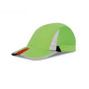 Spiro Unisex 2 Panel Sport Baseball Cap (One size) (Lime/Black)