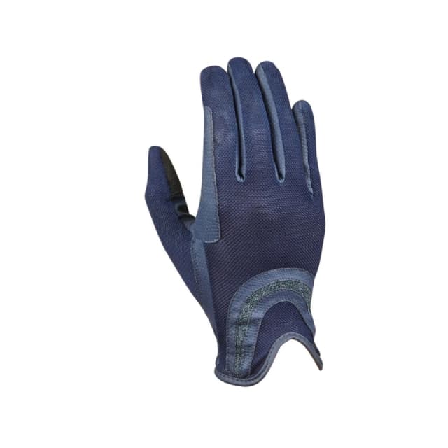 Dublin Dublin Mesh Palm Goat Leather Glitter Riding Gloves in Navy Size: X-Small Navy XS Unisex 5063300885116