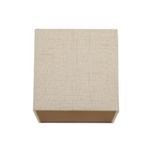 Happy Homewares Contemporary And Sleek Taupe Linen Fabric Small Square Lamp Shade 40W Maximum