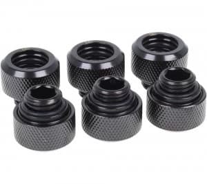 Icicle 13mm Chrome HardTube Compression Fitting - Matte Black
