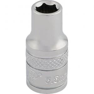 Draper 1/4" Drive Satin Finish Hexagon Socket Metric 1/4" 5.5mm