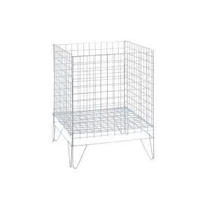 24 x 24" Flat Folding Steel Dump Bin Silver DB2424