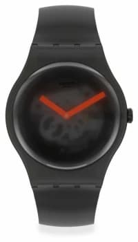 Swatch BLACK BLUR Black Silicone Strap Black Transparent Watch