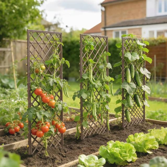 OUTSUNNY Garden Arch, Wicker Trellis Support Frame with Flat Top, Natural Natural Unisex
