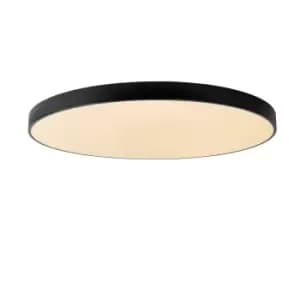 Unar Modern Flush Ceiling Light - Ø80cm - LED Dim. - 1x80W 2700K - 3 StepDim - Black