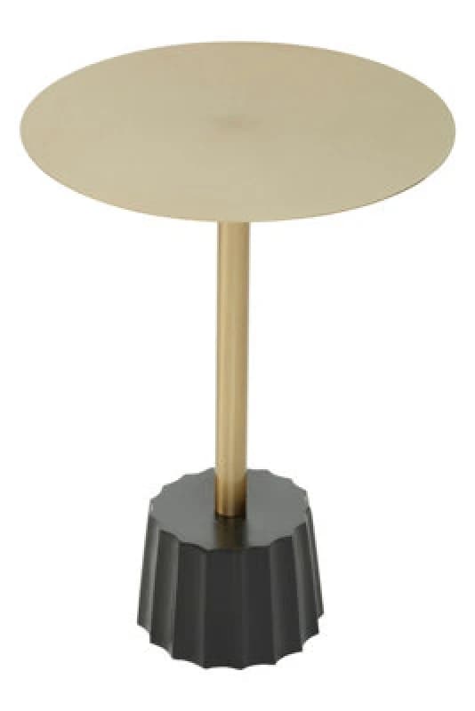 Premier Housewares Corra Side Table With Black Base Gold