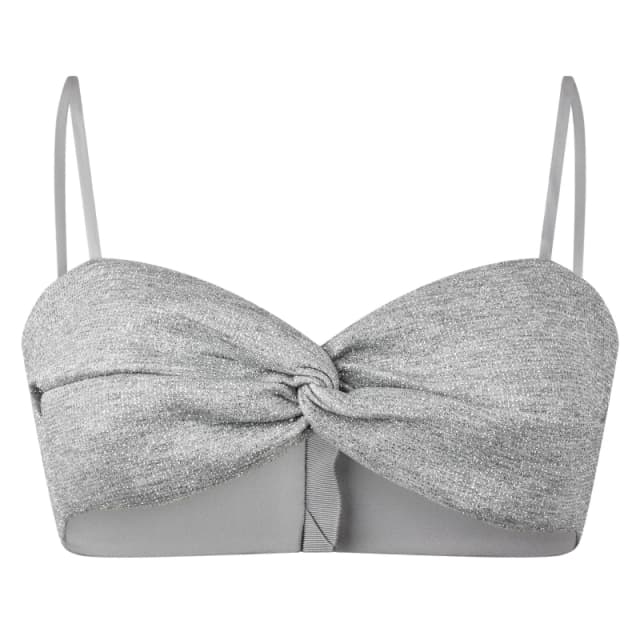 Off White Womens Elastic Support Bandeau Top Silver female 4 (3XS)