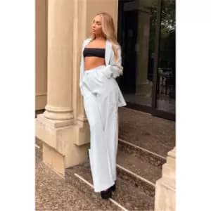 I Saw It First Blue Premium Tailored Wide Leg Trousers - Blue