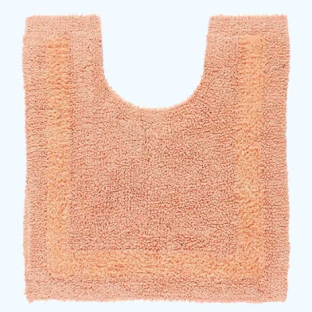 Homescapes Luxury Reversible Cotton Pedestal Mat - Peach