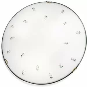 Kolarz Nonna Glass Decorative Flush Ceiling Light Antique Brass