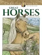 adult coloring great horses coloring book