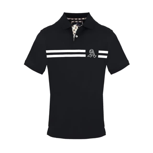 Aquascutum Mens Polo Short Sleeve Polo Shirt Short Sleeve Polos Small Black 54287503350