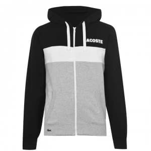 Lacoste Colour Block Zip Hoodie - Black/Grey DGX