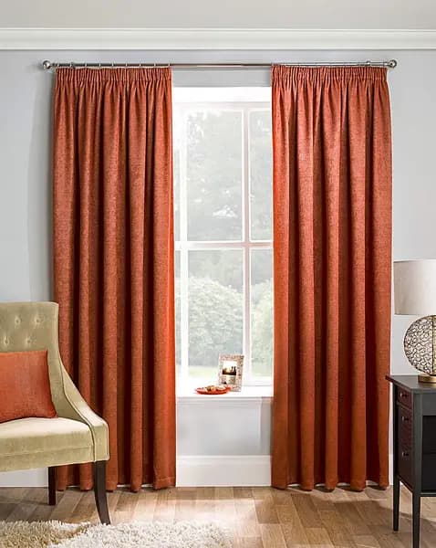JD Williams Matrix Pencil Pleat Curtain Orange 167 x 229cm MN15415