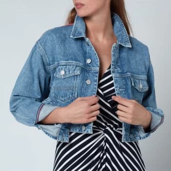 Tommy Jeans Womens Crop Trucker Jacket - Denim Light - S