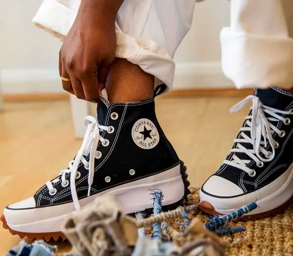 Converse Classic Runstar Black And White Canvas Plain Hike Trainers, 7