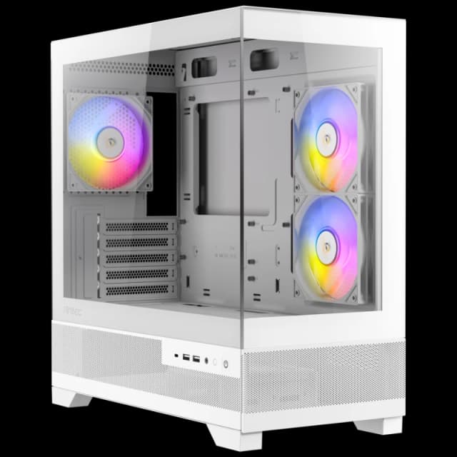 Antec CX500M RGB MATX Gaming Case, Tempered Glass, 3 ARGB Fans - White