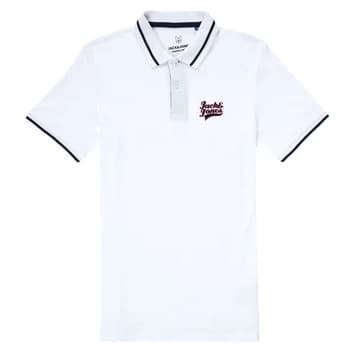 Jack Jones JJEJERSEY LOGO POLO SS boys's Childrens polo shirt in White - Sizes 9 years,11 years,13 years,15 years,16 years